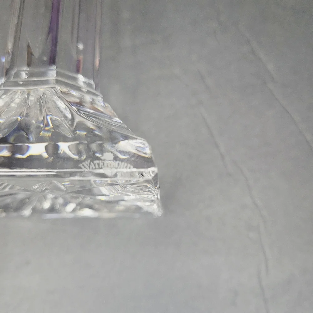 Set Of 2 Waterford Lismore Crystal 6” Column Candlesticks Made In Germany FLAW! - Picture 6 of 10